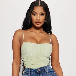 NWOT Fashion Nova Bodysuit - Sage green - Medium